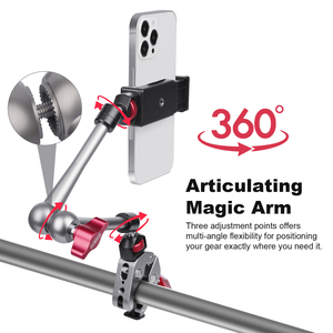 CAME-TV profesyonel sihirli kol kelepçe kiti, 360 ° dönen ile 1/4 "vida git Pro adaptörü, kamera için ışık telefon, Video <span class=keywords><strong>Rig</strong></span> - Product Image 3