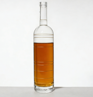 Botol Minuman Keras Kaca Bulat 500ml 700ml 750ml 1000ml untuk Gin Whisky Vodka Rum dengan Tutup Gabus