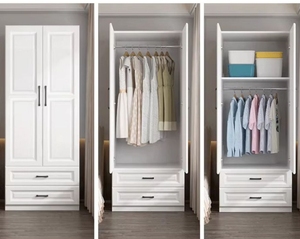Armoire moderne simple pour la maison, chambre à coucher, <span class=keywords><strong>petit</strong></span> appartement, armoire <span class=keywords><strong>de</strong></span> <span class=keywords><strong>rangement</strong></span> en <span class=keywords><strong>bois</strong></span>, chambre d'enfant, location, armoire personnalisée <span class=keywords><strong>de</strong></span> luxe légère - Product Image 5