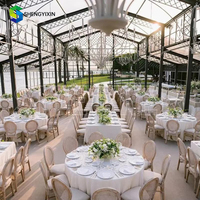 Grande Tente de Réception de Luxe en Aluminium avec Mur en Verre Transparent, Atrium, Orangerie, Salle de Fête, Tentes de Mariage pour 200 Invités