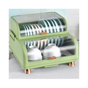 XJH Escurridor de Plástico Multifuncional de Doble Nivel, No Plegable, para Vajilla, Cuencos y Platos, con Tapa, para Fregadero y Armario - Product Image 2