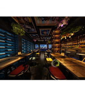 Ensemble de meubles de salon Club de haute qualité chaise en bois cabine moderne pour les boîtes de nuit bars - Product Image 1