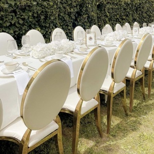 Chaise de banquet empilable en métal Louis à dossier rond pour hôtel, restaurant, <span class=keywords><strong>mariage</strong></span>, mobilier d'extérieur commercial de luxe en gros - Product Image 4