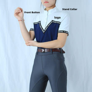 Camiseta polo ecuestre de manga corta para mujer, capa base única de ARLAN, ropa ecuestre - Product Image 1