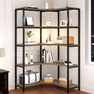 Libreria ad Angolo a 5 Ripiani con Spazio di Archiviazione, Fornitore di Fabbrica all'Ingrosso - Product Image 4