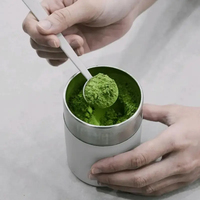 Boîtes à thé matcha en acier inoxydable, récipients texturés pour thé, café et sucre, boîtes personnalisées pour matcha, récipients domestiques pour le stockage du café et du sucre