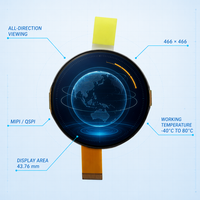 Module d'affichage AMOLED rond 466x466 en gros avec interface MIPI QSPI, circuit intégré de pilote CO5300 et écran tactile CST820 pour panneau de montre connectée