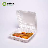 Boîte à lunch jetable en plastique noir minéral MFPP 9x9, boîte à clapet, à emporter, conteneur à emporter