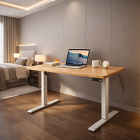 Bureau d'ordinateur pliable en bois durable, réglable en hauteur, pour usage au bureau, bureau assis-debout