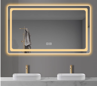 Nouveau design de miroir LED intelligent de salle de bain miroir LED rectangulaire anti-buée avec lumière en vente en usine