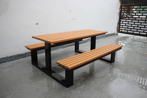 <span class=keywords><strong>Mesa</strong></span> de Picnic Moderna para Exteriores con Banco, de Madera Compuesta, para Patio o Jardín, Venta de Fábrica - Product Image 6
