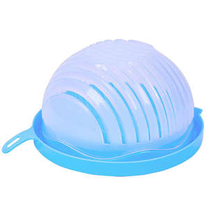 Kitchen Fruit Sand Cutter Cutting <b>Bowl</b> Mixing Salad <b>Bowl</b> <b>Plastic</b> Vegetable <b>Bowl</b> with Lid Thickened Divider - Product Image 3