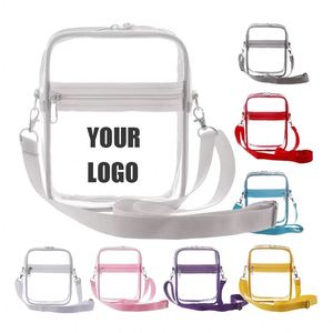 Nouveau sac à bandoulière transparent en PVC, sac messager tendance avec logo personnalisé - Product Image 1