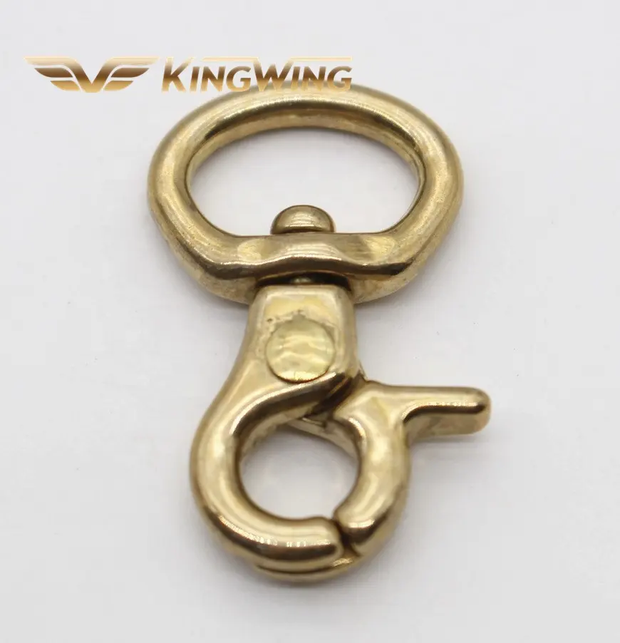 Bán buôn rắn brass kích hoạt xoay Snap móc Keychain móc tôm hùm móc cài cho da/Túi/vành đai/Dây Xích Chó