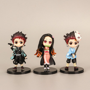 Dessin animé <span class=keywords><strong>Mini</strong></span> Anime jouets chasseur de démons <span class=keywords><strong>Nezuko</strong></span> Tanjirou personnalisé PVC beaux modèles figurines d'action en plastique pour enfants cadeau décor - Product Image 3