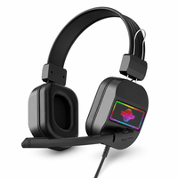 Casque de jeu WISDOMUP TED-15 7.1 Surround Sound avec double prise jack 3,5 mm, éclairage RGB, micro à réduction de bruit
