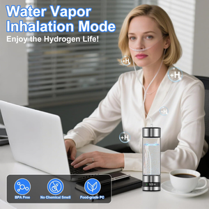 PHYFLOW Bouteille d'<span class=keywords><strong>eau</strong></span> froide à hydrogène 460 ml en verre, rechargeable USB/piles, avec écran LED tactile intelligent 2000ppb, pour extérieur, voiture et maison - Product Image 6