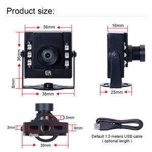 3306 1080P AR0234 3mm 95 grados IR850 obturador global de Color sin distorsión 120fps USB <span class=keywords><strong>Mini</strong></span> cámara de visión nocturna infrarroja - Product Image 6