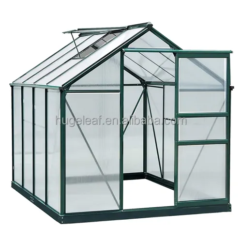 Serra da giardino in alluminio da giardino in policarbonato con struttura in alluminio impermeabile facilmente assemblabile con porta scorrevole singola
