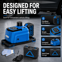 Cric électrique 5T du fabricant, cric hydraulique au lithium 20V avec LED, portée de levage 135-530mm, pour la réparation de SUV en gros