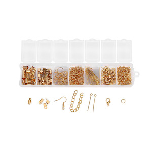 <b>DIY</b> Jewelry Accessories Metal Findings <b>Kit</b> For Bracelet Making Silver Plated Chain Lobster Clasp Earring Hooks Rings - Product Image 3