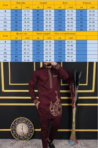 طقم رجالي كاجوال جديد بتصميم أفريقي عرقي، قميص مطرز بأكمام طويلة وياقة مستديرة مع بنطلون، مقاسات من <span class=keywords><strong>M</strong></span> إلى 4XL - Product Image 3