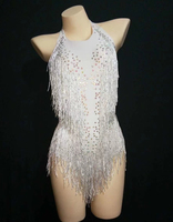 Costumes de danse en strass, justaucorps à franges, body sexy pour club, vêtements de scène, costumes de danse de fête