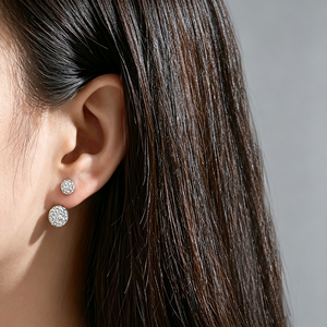 Boucles d'oreilles clous personnalisables en argent sterling 925 plaqué rhodium avec double zircon, mignonnes, pour femme, cadeaux de fiançailles, de mariage et d'anniversaire - Product Image 3