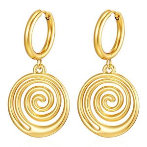 Pendientes de Aro Dorados con Diseño de Ramo |   Acero Inoxidable con Baño de Oro PVD de 18K |   Varios Diseños Modernos para Mujer, Impermeables e Hipoalergénicos - Product Image 6