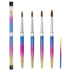 Kolinsky Acrylic Nail <b>Brush</b> Custom Logo Real Sable Hair Gold Metal Handle <b>Round</b> Manicure Salon Building Painting Nail Art Tool - Product Image 5