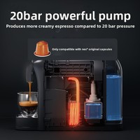 Machine à expresso semi-automatique compacte pour capsules en plastique, usage domestique, à portion individuelle, système de capsules standard UE