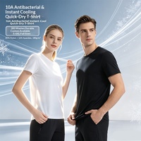 T-shirt haut de gamme en nylon effet soie glacée, séchage rapide, antibactérien, respirant, coupe ample, col rond, manches courtes, imprimé sur mesure