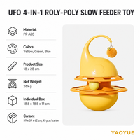 YAOYUE Jouet distributeur de nourriture lente 4-en-1 Roly-Poly avec boule tournante et distributeur de friandises pour chiens et chats, en PP et ABS, design simple