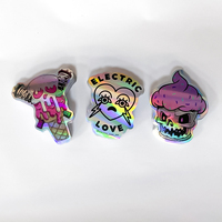 Autocollant holographique arc-en-ciel réfléchissant personnalisé, autocollants holographiques découpés