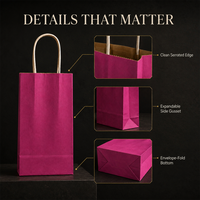 Sacs en papier kraft couleur unie marron avec poignées en papier pour les boutiques de cosmétiques et de beauté, liste de prix de gros, impression de logo personnalisé