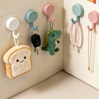 Crochets adhésifs créatifs mignons pour cuisine et salle de bain, sans perçage, pour murs, petits crochets de connexion imperméables