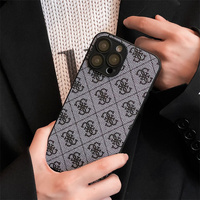 Casing Ponsel Kulit PU Premium untuk iPhone 15 14 13 12 Pro Max 15 Plus, Desainer Merek Klasik, Aksesoris Ponsel Grosir