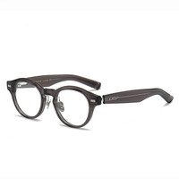 Monture de lunettes en titane japonais de haute qualité Lunettes circulaires en acétate avec design à ressort