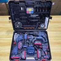 Kit combiné perceuse sans fil et clé à main, ensemble d'outils électriques pour réparation, plusieurs styles en une seule boîte à outils, batterie incluse