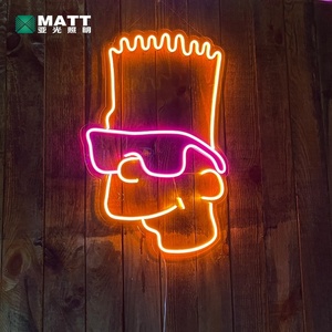 Letrero de Neón Personalizado de Bart <span class=keywords><strong>Simpson</strong></span>, Letrero LED de Anime y Dibujos Animados, Hecho a Mano, Regalo para el Hogar, Dormitorio, Habitación Infantil, Decoración de Pared - Product Image 2