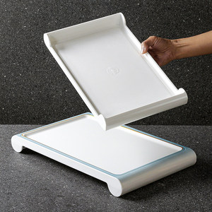 Plateaux de service rectangulaires blancs avec bord bleu pour hôtels et restaurants - Product Image 2