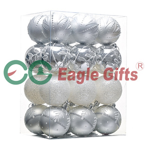 EAGLEGIFTS Argent Blanc Incassable Boule de Noël <span class=keywords><strong>Scandinave</strong></span> Kit De Décoration De Noël Pour Fiesta - Product Image 2