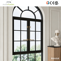 Fenêtre à battant moderne Energy Star NFRC, résistante aux ouragans, à rupture de pont thermique, en aluminium, double vitrage Low-E, garantie 5 ans