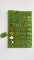 Jeu de Mahjong Américain 160 Tuiles en Acrylique Émeraude Translucide avec Motifs Artistiques pour Soirées Jeux