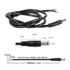 สายไฟ DC ขนาด 5.5 มม. x 2.1 มม. รุ่น 5521 หัวเสียบตัวผู้ สายทองแดงเปลือย 18AWG ฉนวน PVC ยาว 1 เมตร (<span class=keywords><strong>3.3</strong></span> ฟุต) สำหรับอุตสาหกรรม ใช้กับเราเตอร์แบบแขวน - Product Image 3