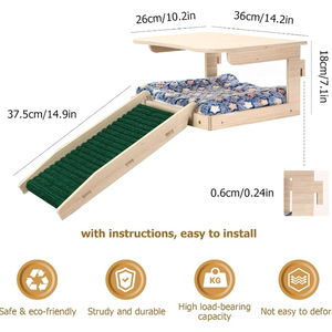 Wooden Guinea Pig Hideout With Stairs Detachable Small Animal <b>House</b> <b>Bed</b> Warm Design For Hamster Autumn Winter Use - Product Image 5
