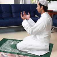 Tapis de prière musulman personnalisable AI-MICH en polyester, portable, tressé, avec pochette de boussole imprimée, pour voyage, maison, promotionnel, nouveauté