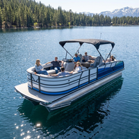 Bateau ponton en aluminium de 25 pieds, bateau de pêche, de loisirs et de croisière, moteur hors-bord 150-200 CV, 30-35 nœuds, télécommande