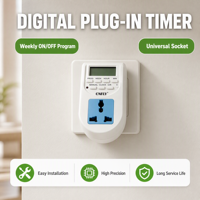 CNFLY Mini Multifunktionaler Automatischer Digitaler Timer-Steckdosen-Schalter für Zuhause 7-Tage Wöchentlich Programmierbar Batteriebetrieben