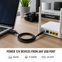 Küçük Ev Aletleri, Router, Optik Modem için USB'den DC 5V - 12V Güç Adaptörü, DC Güç Kablosu